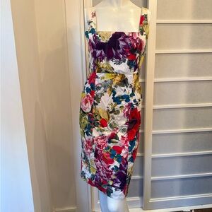 Alice + Olivia Multicolor Floral Midi Dress